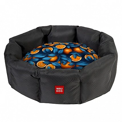 Лежанка для собак WAUDOG Relax, рисунок "Апельсины", L, Ш 49 см, Дл 59 см, В 20 см