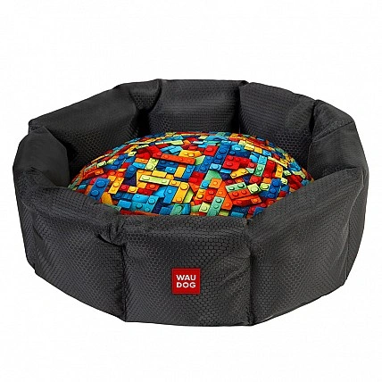 Лежанка для собак WAUDOG Relax, рисунок "Блоки", L, Ш 49 см, Дл 59 см, В 20 см