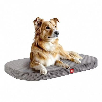 Лежанка для собак WAUDOG Relax, Дорис велюр, со съемным чехлом, L, Ш 100 см, Дл 70 см, серый