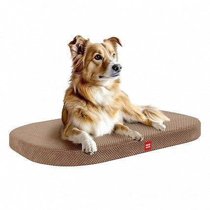 Лежанка для собак WAUDOG Relax, Дорис велюр, со съемным чехлом, М, Ш 80 см, Дл 55 см, бежевый
