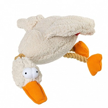 Dog toy Duck with squeaker GiGwi Catch&fetch, textile, rope