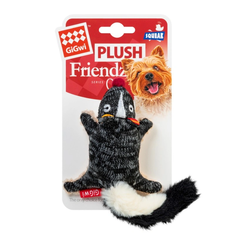Іграшка для собак Скунс із пищалкою GiGwi Plush Friendz, текстиль, 9 см