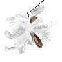 Cat toy WAUCAT Fun Teaser teaser on a suction cup with a feather, white, plastic, silicone, feather, 800 mm