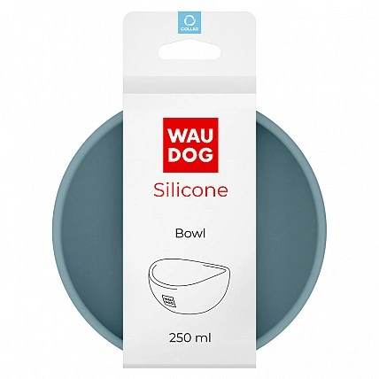 Миска WAUDOG Silicone, 250 мл сірий