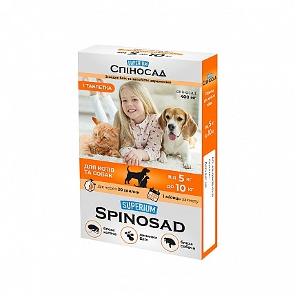 SUPERIUM Spinosad tablet for cats and dogs from 5 to 10 kg