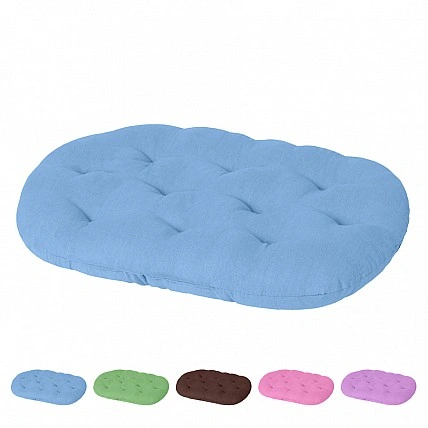 Підстилка овальна для тварин Теремок, L, Ш 65 см, Дов 75 см, У 7 см блакитний