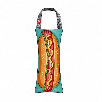 Dog toy WAUDOG Fun with squeaker, pattern "HOT-DOG", S, W 7 cm, L 16 cm