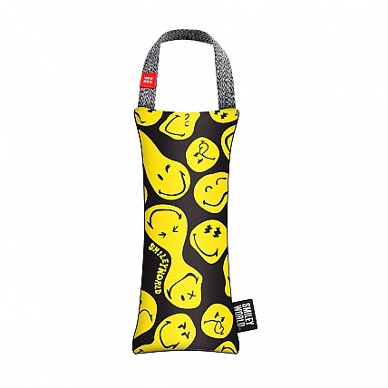 WAUDOG Fun dog toy with a squeaker, "Smileys on Black" pattern, S, W 7 cm, L 16 cm