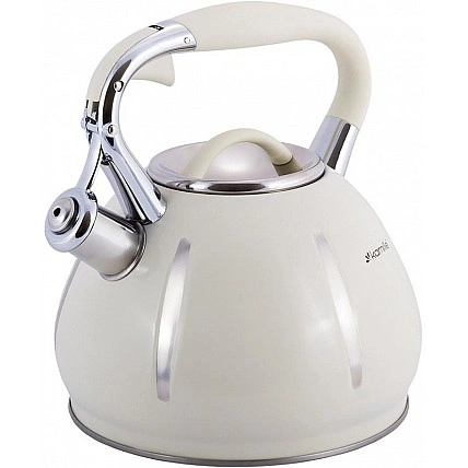 Kamille Marshmallow 3L Stainless Steel Whistling Kettle, Beige KM-0691A-WH