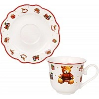 Tea porcelain pair My Bear cup 250ml with saucer in gift box BD-K148