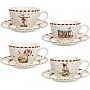 Tea porcelain set "Circus" 4 cups 250ml with saucers BD-K378