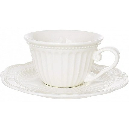 Фарфорова чайна пара "Elegance White" чашка 220мл з блюдцем BD-988-571