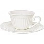 Porcelain Tea Pair "Elegance White" cup 220ml with saucer BD-988-571