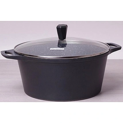 Кастрюля Kamille Casserole 6.3л со стеклянной крышкой KM-4402