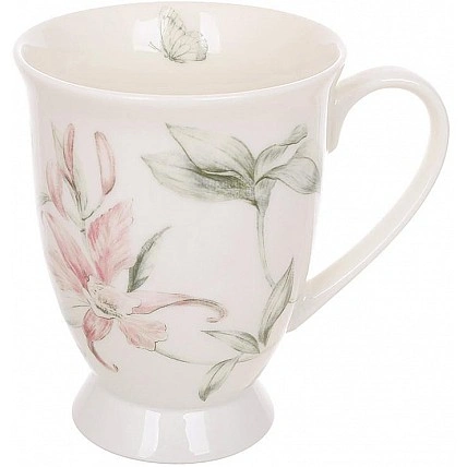 Набор 2 фарфоровые чайные кружки "Pink Orchid" 320мл BD-K397