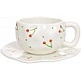 Set of 6 porcelain tea cups with saucers "Cherry Bloom" 280ml BD-K355