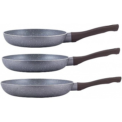 Набор сковород Kamille Gregers Grey Ø20см, Ø24см, Ø28см с антипригарным покрытием ILAG KM-4116