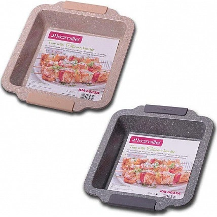 Форма для выпечки Kamille Marble 30.3х26.7х6см с силиконовыми ручками KM-6035А