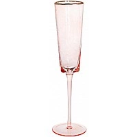 Набор 4 фужера Diva Pink бокалы для шампанского 160мл, розовый с золотым кантом BD-579-248