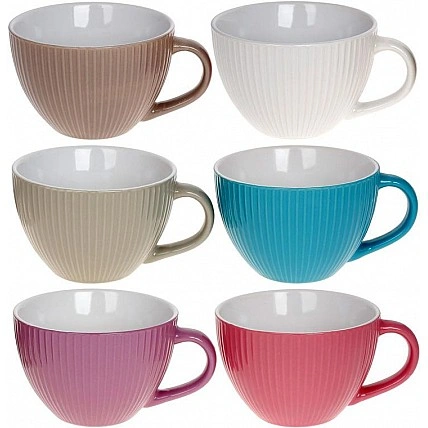 Набор 6 керамических кружек "Аликанте" 450мл, пастель BD-344-183
