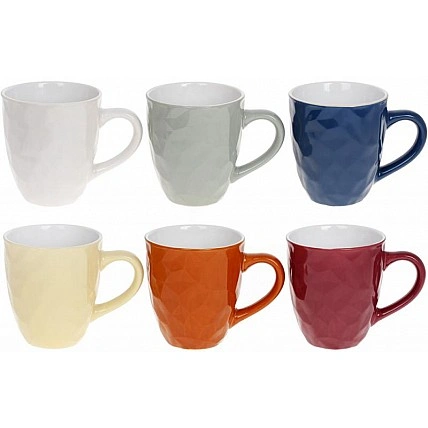 Набор 6 керамических кружек "Валенсия" 340мл, яркие BD-344-190