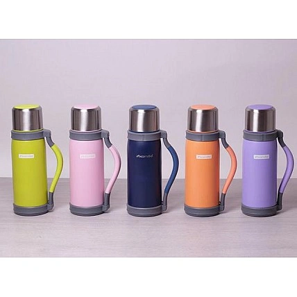 Термос Kamille Perfection&Style 1200мл с ремешком и ручкой KM-2015