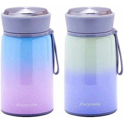 Термос пищевой Kamille Градиент 800мл из нержавеющей стали с ложкой KM-2097
