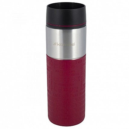Термокружка Kamille Cortado 420мл, нержавеющая сталь, красный KM-2098-RD