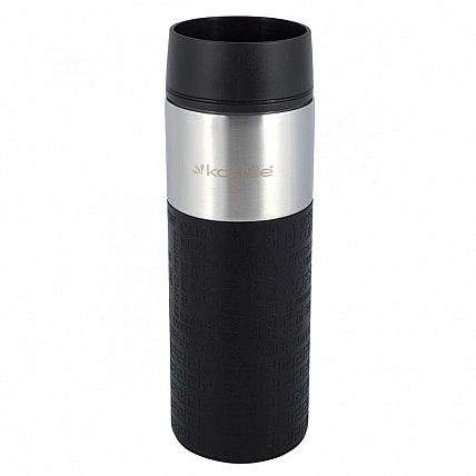 Термокружка Kamille Cortado 420мл, нержавеющая сталь, черный KM-2098-BL