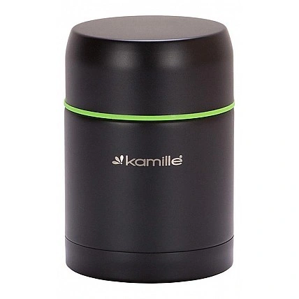 Термос пищевой Kamille Merikano, 500мл из нержавеющей стали, черный KM-2092A