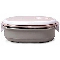 Ланч-бокс Kamille Food Box 700мл, 20х14.5х7.5см, бежевый с оливковым KM-2124
