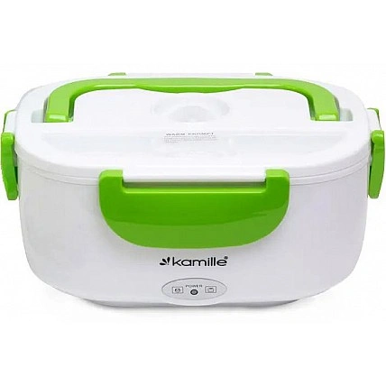 Ланч-бокс Kamille Snack 450мл + 650мл с подогревом (220V), зеленый KM-2130G