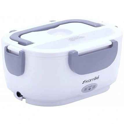 Ланч-бокс Kamille Snack 450мл + 650мл с подогревом (220V или 12V), серый KM-2130A