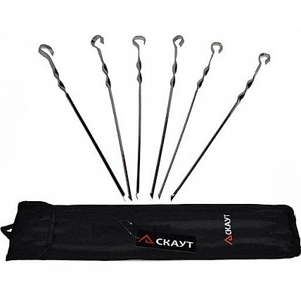 Набор шампуров Kamille "Скаут" 6 штук 60см в чехле KM-0713A