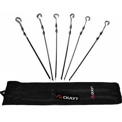 Набор шампуров Kamille "Скаут" 6 штук 45см в чехле KM-0711A