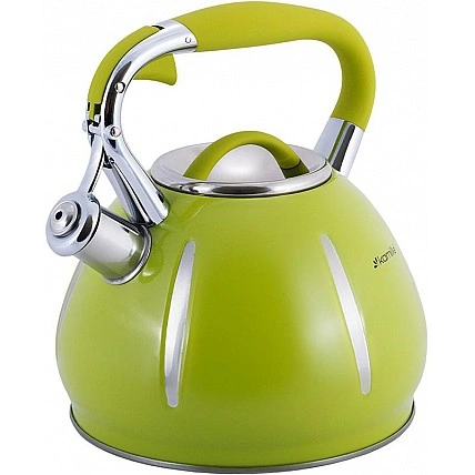 Чайник Kamille Marshmallow 3л из нержавеющей стали со свистком, зеленый KM-0691A-GR