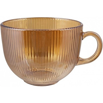 Набор 3 чайные чашки Amber 350мл, стекло цвета амбер BD-992-231