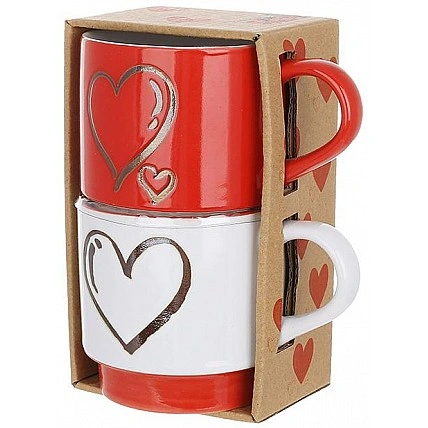 Подарочный набор "Heart" 2 керамические кружки 400мл BD-B04-017