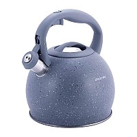 Чайник Kamille Whistling Kettle 3л из нержавеющей стали со свистком, серый мрамор KM-1074-GR