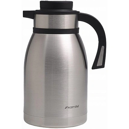 Термос-кувшин Kamille "Конференция" Silver 1500мл, с вакуумной стальной колбой KM-2221