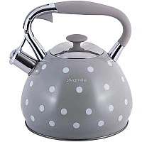 Чайник индукционный Kamille White 3л со свистком (серый в белый горох) KM-0695GR
