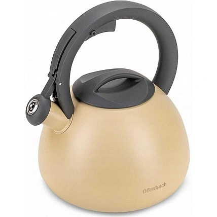 Чайник Ofenbach Beg 2.7л нержавеющая сталь, со свистком, бежевый матовый NB-100322