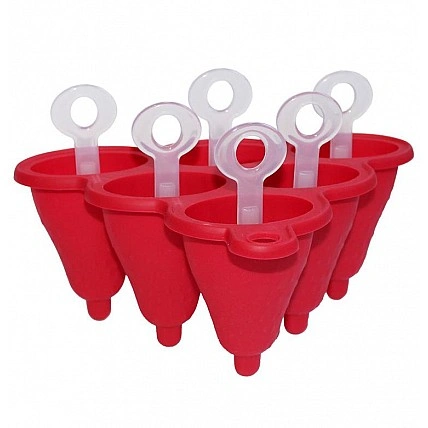 Форма силиконовая Empire "Клубничка" для мороженого на палочке, 6 порций EM-9812