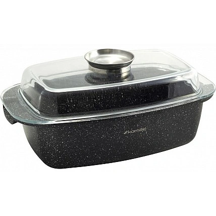 Kamille Roastery 5.5L мармурова антипригарна гусяча варка з ароматичною кришкою KM-4433