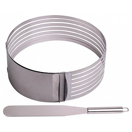 Форма Kamille для нарізки бісквіта 15-20см, регульована з ножем KM-7788