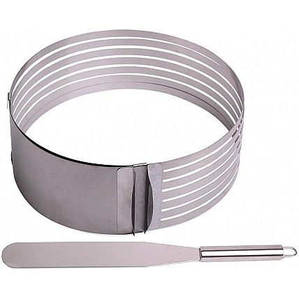 Форма Kamille для нарізки бісквіта 24.5-30см, регульована з ножем KM-7789