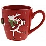 Ceramic mugs "Deer with a Gift" 2 pieces of 470ml, red BD-834-349