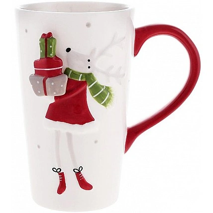 Керамічна чашка «Олень з подарунками» 550 мл BD-834-351
