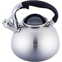 Чайник Kamille Whistling Kettle 2.8л из нержавеющей стали со свистком и стеклянной крышкой KM-0674