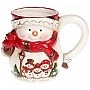 Ceramic shaped mug "Snowmen" 450ml, white BD-827-842